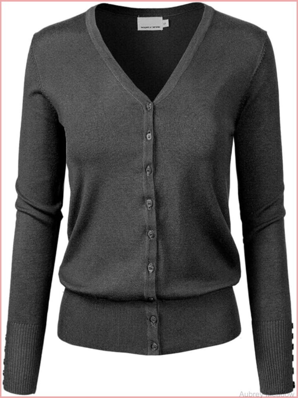 Classic Button Down V-Neck Knit Cardigan Sweater Long Sleeve